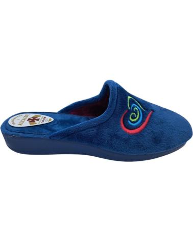 ALCALDE WOMEN'S HOUSE SLIPPER, BLUE MODEL WITH DECORATIVE EMBROIDERY AZUL
