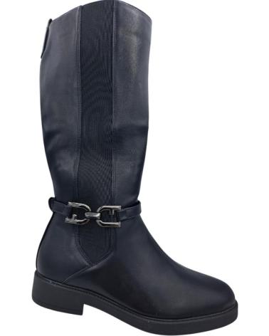 BOTTE PLATE DAVINIA NOIRE AVEC DÉTAIL MÉTALLIQUE NEGRO