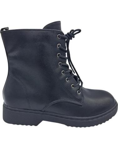 STIVALETTO STRINGATO DAVINIA NERO STILE MILITARE NEGRO