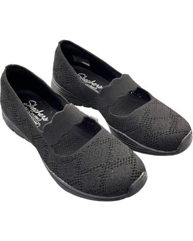 SKECHERS SEAGER CASUAL PARTY 158110-BBK - BAILARINAS CASUAL MUJER NEGRO NEGRO