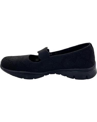 SKECHERS SEAGER CASUAL PARTY 158110-BBK - BAILARINAS CASUAL MUJER NEGRO NEGRO
