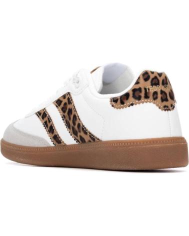 TEDDY SMITH 120234 SNEAKER WEISS MIT STREIFEN UND ANIMAL-PRINT-FERSE BLANCO