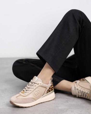 CARMELA SNEAKER 162441 BEIGE MIT LEOPARDENMUSTER BEIGE