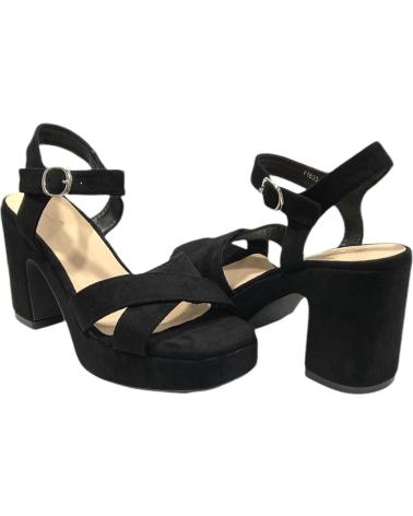 CALZADOMANIA SANDALIA TACON ANCHO NEGRO