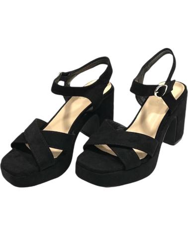 CALZADOMANIA SANDALIA TACON ANCHO NEGRO