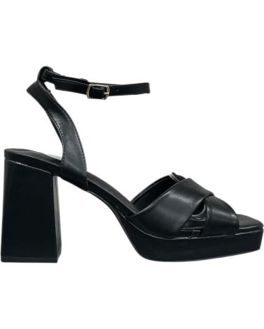 CALZADOMANIA BLACK CRISS-CROSS HEEL SANDAL NEGRO
