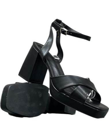 CALZADOMANIA SCHWARZE KREUZRIEMEN-SANDALETTE MIT ABSATZ NEGRO