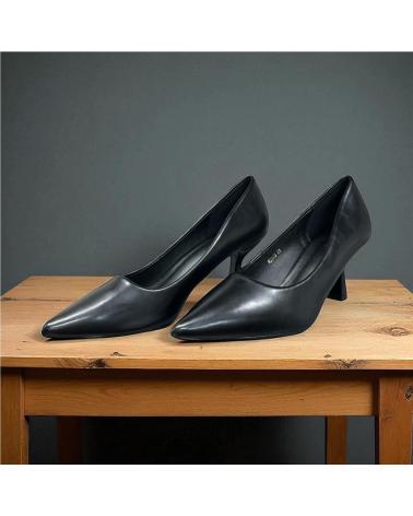 CALZADOMANIA SAPATOS DE SALTO AGULHA MÉDIO PRETOS NEGRO