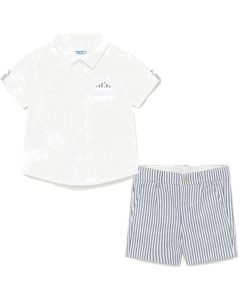 MAYORAL COMPLETO NEONATO BERMUDA A RIGHE E CAMICIA BIANCA MODELLO 1252 AZUL