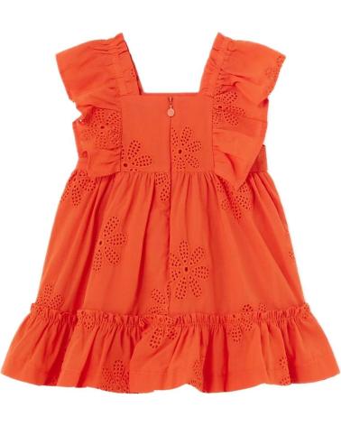 MAYORAL KLEID 1913 ORANGE DURCHBROCHEN MIT RÜSCHEN FÜR MÄDCHEN NARANJA