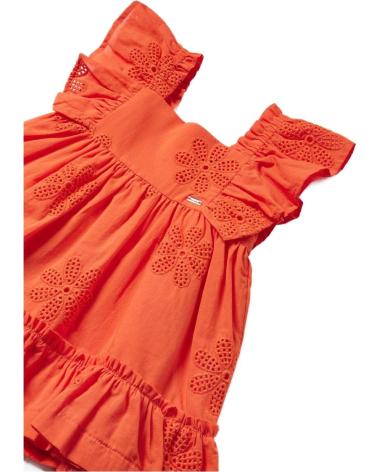 MAYORAL KLEID 1913 ORANGE DURCHBROCHEN MIT RÜSCHEN FÜR MÄDCHEN NARANJA