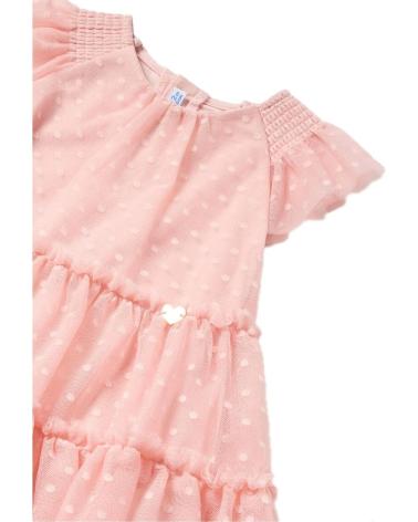 VESTIDO MAYORAL 1920 DE TULE ROSA COM DIADEMA PARA MENINA ROSA