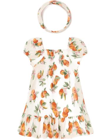 VESTIDO ESTAMPADO MAYORAL 1923 COM DIADEMA A COMBINAR LARANJA NARANJA