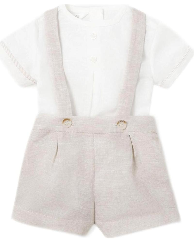 MAYORAL COMPLETO 2 PEZZI CON BRETELLE NEONATO MASCHIO MODELLO 1217 BEIGE BEIGE