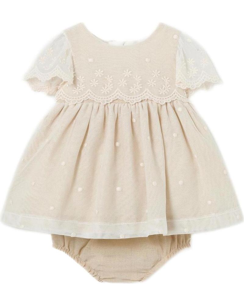 MAYORAL VESTIDOS CASUAL PARA NINA 1826 VESTIDO TUL BORDADO BEIGE