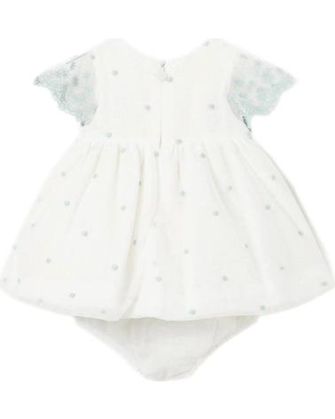 MAYORAL VESTIDO TULE BORDADO 1826 BRANCO COM DETALHES VERDES VERDE