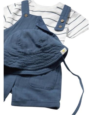 ENSEMBLE TROIS PIÈCES MAYORAL 1649 T-SHIRT SALOPETTE CHAPEAU BLEU AZUL