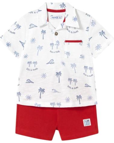 MAYORAL POLO SHIRT AND SHORTS SET 1657 RED ROJO