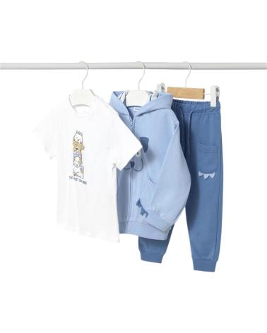 ENSEMBLE SURVÊTEMENT MAYORAL 1843: SWEAT À CAPUCHE ET PANTALON BLEU AVEC T-SHIRT BLANC AZUL