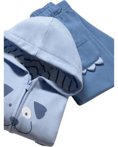 MAYORAL TRACKSUIT SET 1843: BLUE HOODIE AND TROUSERS WITH WHITE T-SHIRT AZUL