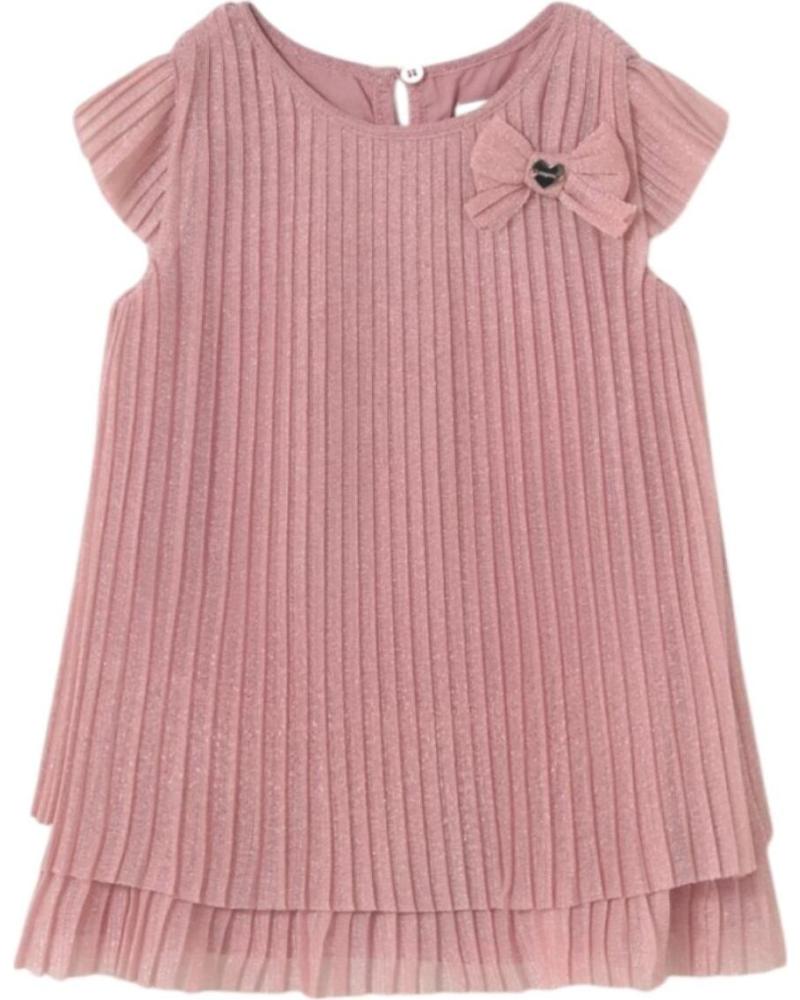 VESTIDO DE TULE PLISSADO MAYORAL 1907 PARA BEBÊ MENINA - ROSA ROSA