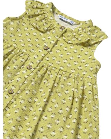 MAYORAL VESTIDO 1921 ESTAMPADO FLORAL COM BOTÕES E GOLA PETER PAN VERDE VERDE