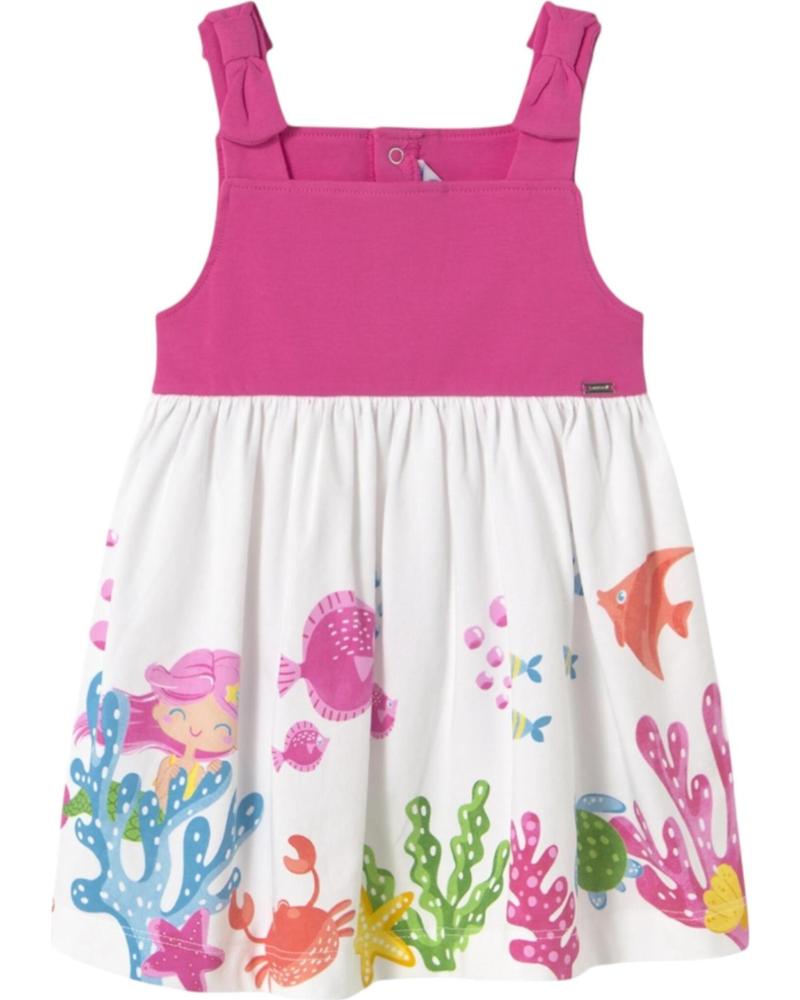 VESTIDO DE MALHA MAYORAL 1924 ESTAMPADO MARINHO ROSA ROSA