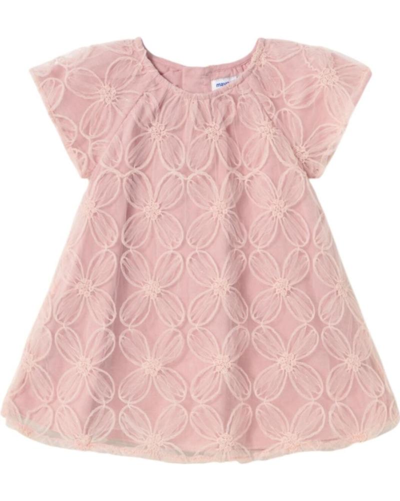 VESTIDO DE TULE BORDADO MAYORAL 1982 ROSA ROSA