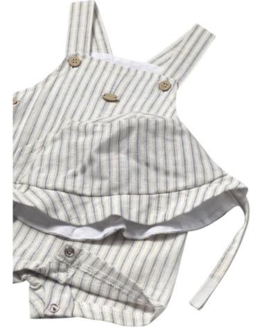 MAYORAL STRIPED DUNGAREE AND HAT SET 1601 - WHITE BLANCO