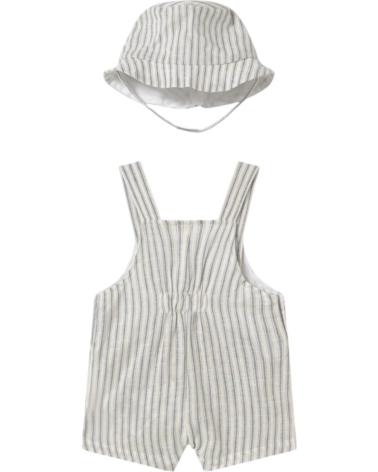 MAYORAL STRIPED DUNGAREE AND HAT SET 1601 - WHITE BLANCO