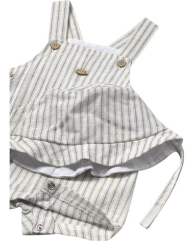 MAYORAL STRIPED DUNGAREE AND HAT SET 1601 - WHITE BLANCO