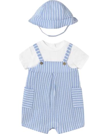 MAYORAL STRIPED ROMPER AND HAT SET 1602 - BLUE AZUL