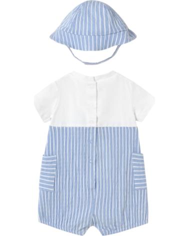 MAYORAL STRIPED ROMPER AND HAT SET 1602 - BLUE AZUL