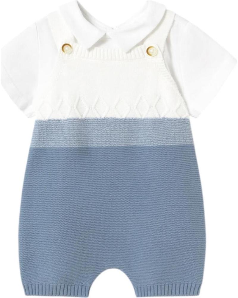 MAYORAL TRICOT ROMPER AND T-SHIRT SET FOR BABY BOY - MODEL 1607, BLUE AZUL