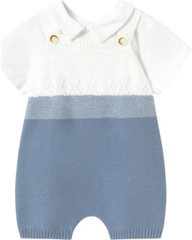 MAYORAL TRICOT ROMPER AND T-SHIRT SET FOR BABY BOY - MODEL 1607, BLUE AZUL