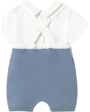 MAYORAL TRICOT ROMPER AND T-SHIRT SET FOR BABY BOY - MODEL 1607, BLUE AZUL