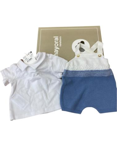 MAYORAL TRICOT ROMPER AND T-SHIRT SET FOR BABY BOY - MODEL 1607, BLUE AZUL