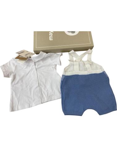 MAYORAL TRICOT ROMPER AND T-SHIRT SET FOR BABY BOY - MODEL 1607, BLUE AZUL