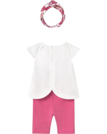 MAYORAL CONJUNTO 3 PEÇAS MODELO 1763 ROSA COM DIADEMA PARA BEBÉ ROSA