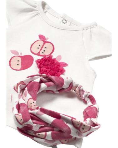 MAYORAL CONJUNTO 3 PEÇAS MODELO 1763 ROSA COM DIADEMA PARA BEBÉ ROSA
