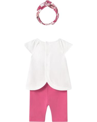 MAYORAL CONJUNTO 3 PEÇAS MODELO 1763 ROSA COM DIADEMA PARA BEBÉ ROSA