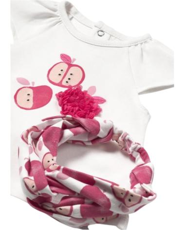 MAYORAL CONJUNTO 3 PEÇAS MODELO 1763 ROSA COM DIADEMA PARA BEBÉ ROSA