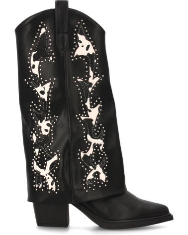 BOTAS COWBOY SPORT3PUNTO0 YZ25-07 PRETAS COM DETALHES BRANCOS VARIOS COLORES