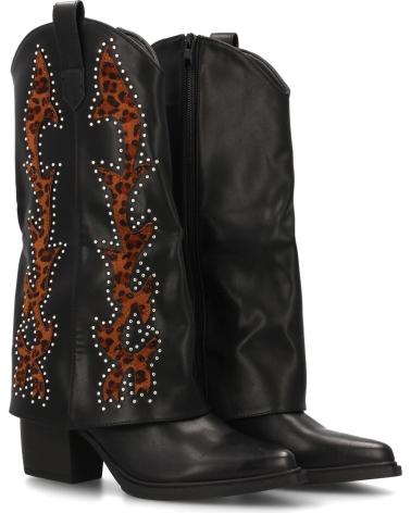 COWBOYSTIEFEL SPORT3PUNTO0 YZ25-07 SCHWARZ MIT LEOPARDENMUSTER VARIOS COLORES