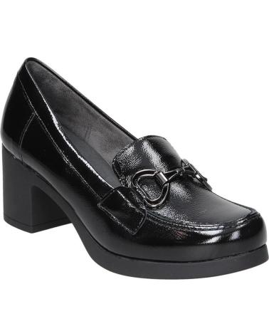 PITILLOS 30101 BLACK PATENT LEATHER HEELED LOAFERS NEGRO
