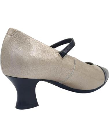 PITILLOS 10851 TWO-TONE NUDE AND BLACK MARY JANES WITH HEEL NEGRO