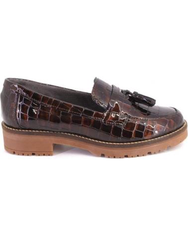 PITILLOS 10770 BROWN CROCODILE EFFECT LOAFERS WITH TASSELS MARRON