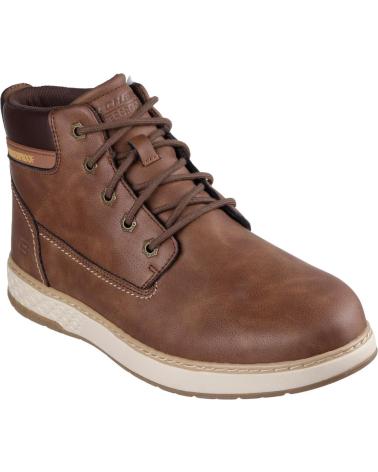 BOTAS SKECHERS RELAXED FIT GARLAN EM COURO CASTANHO CUERO