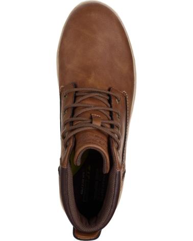 BOTAS SKECHERS RELAXED FIT GARLAN EM COURO CASTANHO CUERO