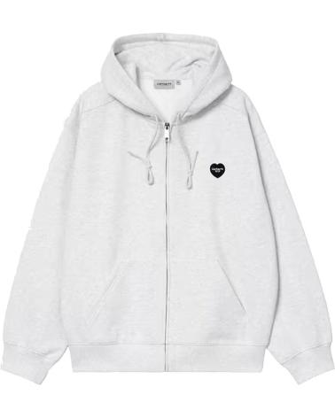 CARHARTT WIP SWEAT À CAPUCHE HOODED HEART II SWEAT JACKET UNISEXE GRIS ASH HEAT GRIS